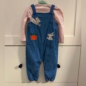 Boden Easter Dungarees and Top 18-24 EUC